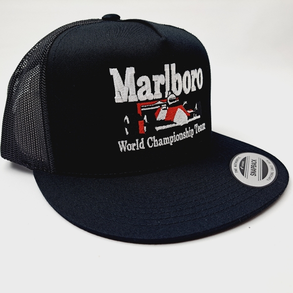 Marlboro Formula One Racing Flat Bill Cotton Embroidered Snapback Cap … - Picture 2 of 4